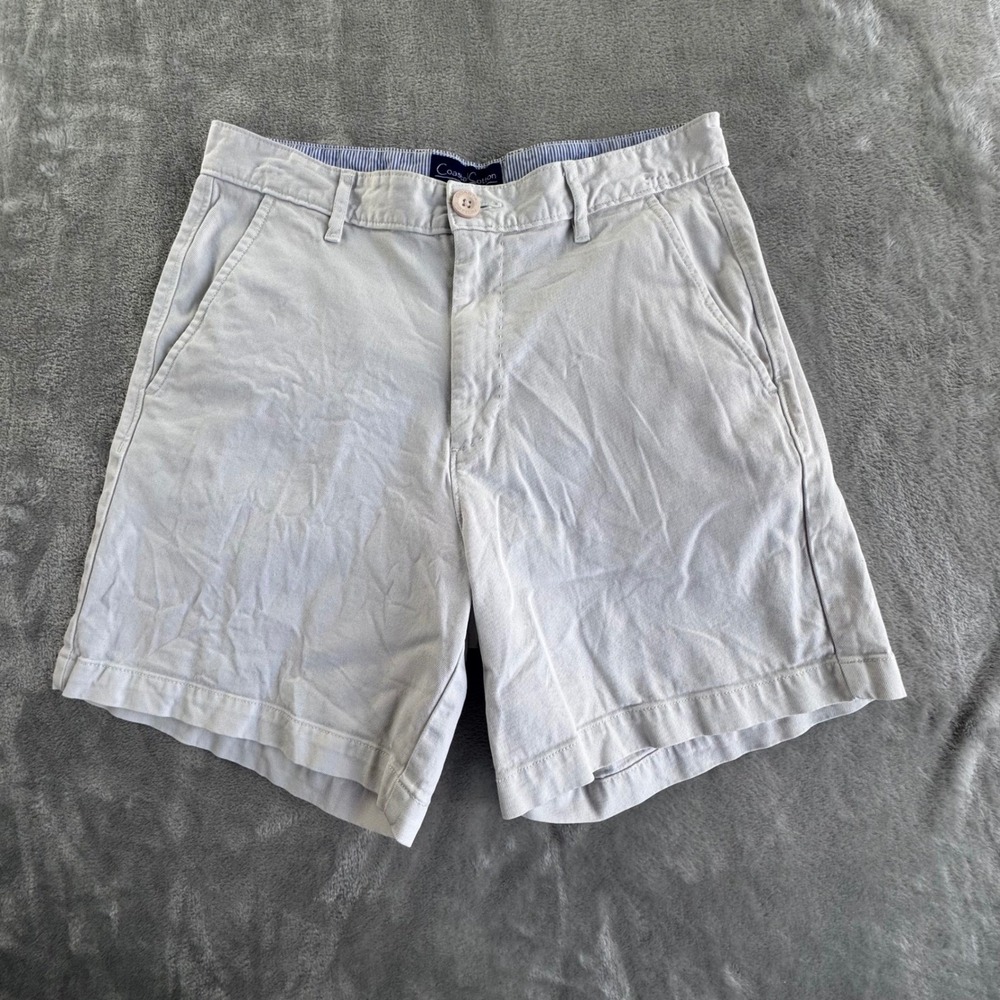 Coastal Cotton Chino Shorts Mens 28 Beige Preppy Dadcore Stretch Golf Pima